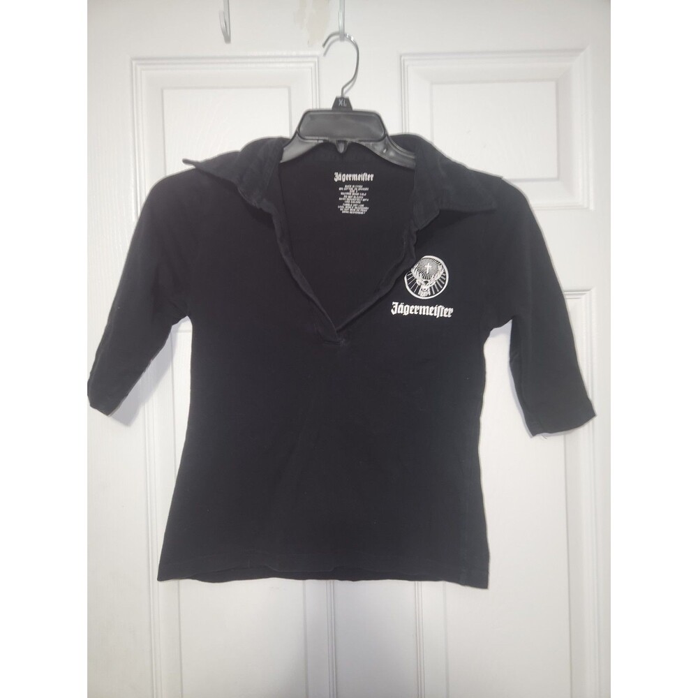 Vintage Jagermeister Shirt Womens Size Small Bartender Promotional Black Top